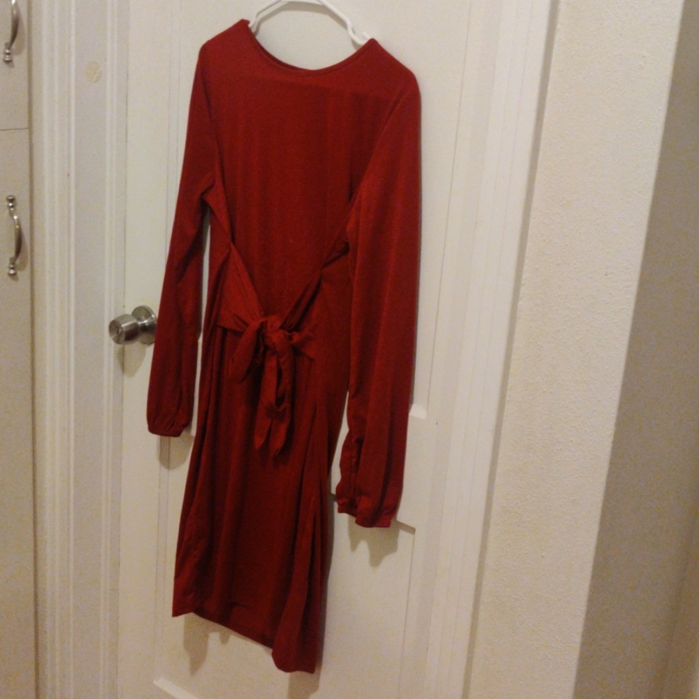 Cranberry tie dress front or back